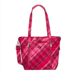 Lug Rally Tote Bag Berry Plaid